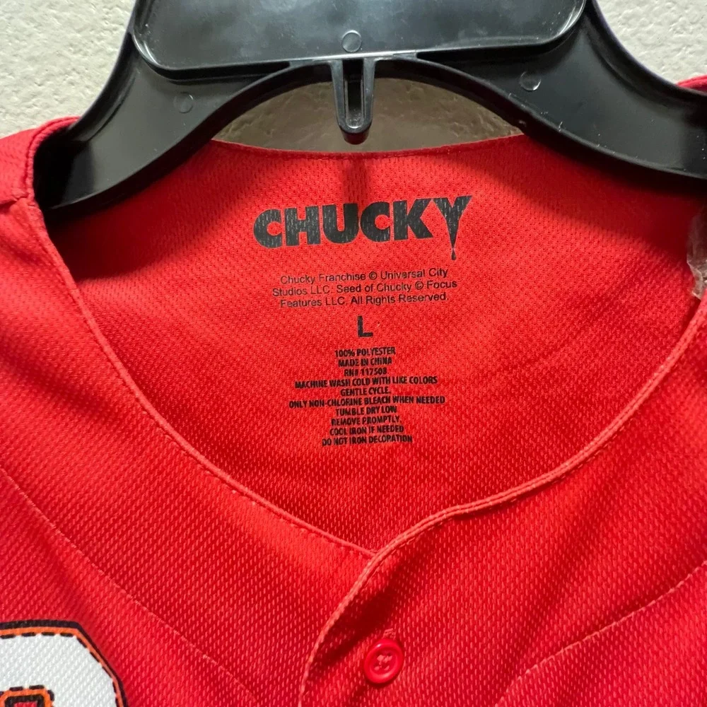 Chucky Baseball Jersey Kids Large‎ Red Black Gradient Wanna Play Horror Movie L